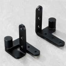 Bisagra Pivotante Negra para Puertas de Madera, Carga Máxima de 132 Lb/Par, Rotación de 270 Grados con Tornillos Incluidos (Grosor 3 mm)