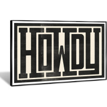 Vintage Howdy Wandbild, 61 x 91 cm, schwarzer Rahmen