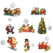 Décorations lumineuses de Noël pour fenêtres avec ventouses 3D