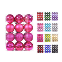 CHGBMOK Christmas Tree Decor Ball Hot Pink 24 pcs 4 cm