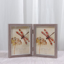 5x7 Inch Wooden Double Photo Frame Light Grey