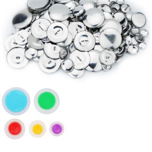 100Pcs Button Covers, Cover Button Kit with 5 Different Sized Buttons and Tools for Make Your Own Button