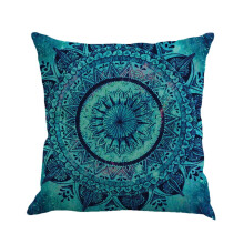 Kussenhoes van linnen met geometrische print, 45 cm vierkant.