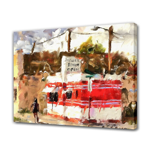 Ιμπρεσιονιστική αφίσα σε καμβά Street View 12x18 ίντσες