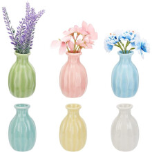 Conjunto de 6 mini vasos de cerâmica, multicoloridos, 7,7 cm (3,03")