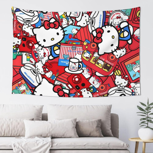 Σετ ταπισερί Hello Kitty – Ροζ καρτούν κρεμαστό τοίχου,