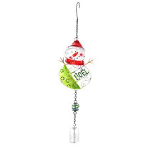 Weihnachtliches Windspiel aus Eisen mit bunter Bemalung