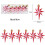 Christmas Tree Pendant Red Star Snowflake Ornament 6pcs 1