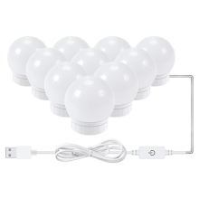 YZhouD Hollywood LED make-upspiegel met 10 lampjes, verstelbaar