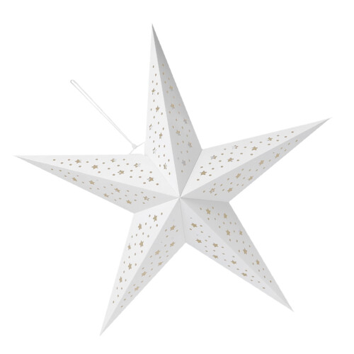 Abajur de papel com estrela branca 55x55x7cm