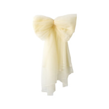 Christmas Bow Beige 60cm Chiffon Outdoor Tree Decor