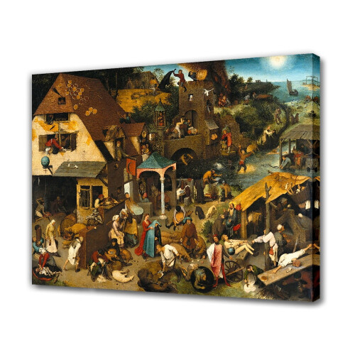 Αφίσα σε καμβά με Ολλανδικές Παροιμίες του Pieter Bruegel, 30x45εκ.