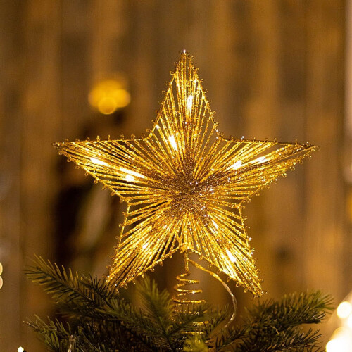 LED-Baumspitzenstern, 25 cm, Gold