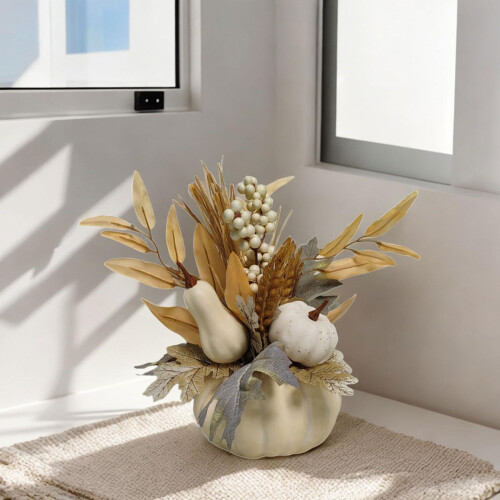 Halloween pumpkin decor ornament white