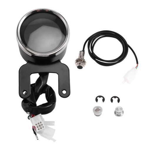 Universal 12V Motorcycle LCD Digital Odometer Speedometer Tachometer Fuel Gauge