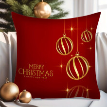 Kerstkussensloop 45x45cm Rood Polyester