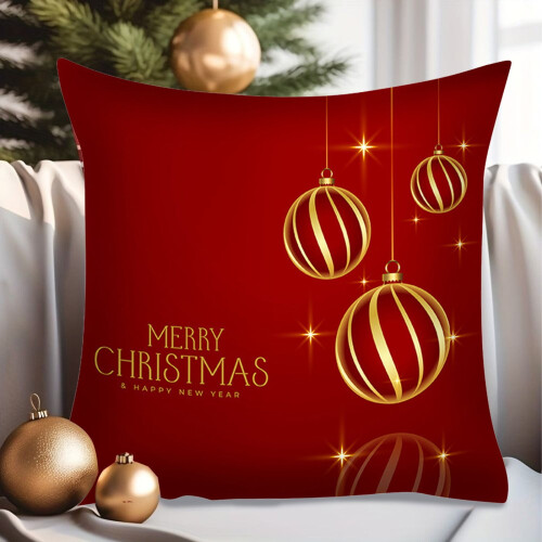 Kerstkussensloop 45x45cm Rood Polyester