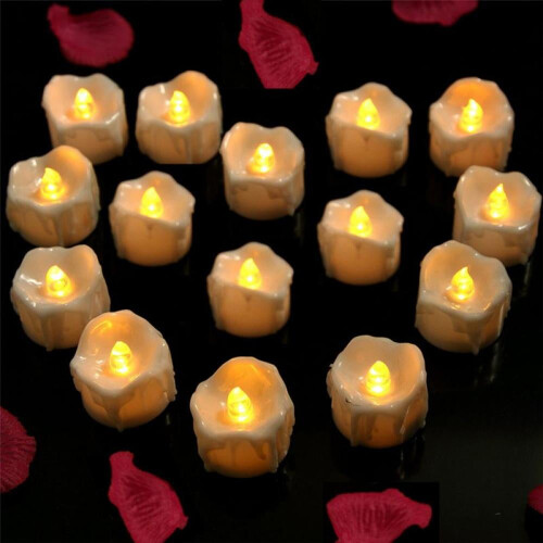 Prettyui LED-Teelichter ohne Flamme mit Timer, 12er-Pack