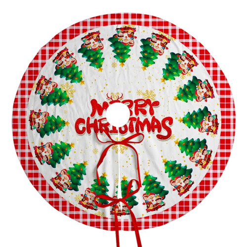 Weihnachtsbaumdecke 120 cm, wendbar, bordeauxrot-weiß