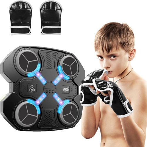 Music Boxing Machine with , LED Lights, Adjustable Height, Wall Mounted for Home Gym 2
