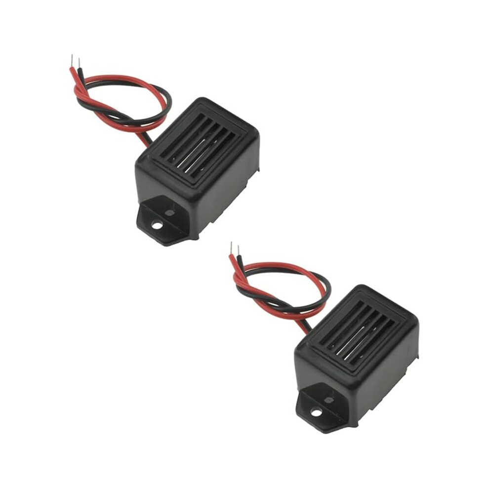 12V Electronic Buzzer Alert 400Hz Continuous Piezo Siren, Plenty Loud Beep Sonar For Security Horn,Wire Install, 2Pcs 4713935405050