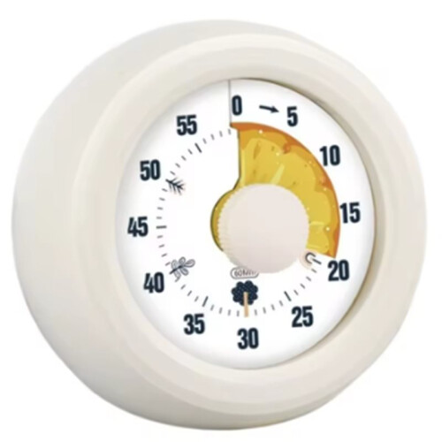 Manager 60 Minute Visual Timer for Kitchen and Self-Discipline White
