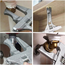 Juego de Llaves para Lavabo, Llave para Fregadero y Grifo 8 en 1, Llave Ajustable de Mandíbula Ancha y Vástago Corto de 6-75 mm, Herramientas de