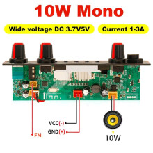 Placa Decodificadora  5.0 MP3 WMA, Amplificador de 10 W, Micrófono de 5 V y 6,5 mm, Radio FM, TF, USB, Reproductor de Música para Coche,