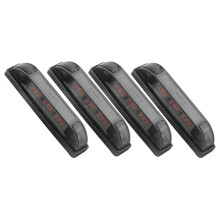 4" Smoked Amber LED Front Grille Lights Kit Position Light 4PCS 12V Sealed 9 LED for Pickup Truck RV Boat