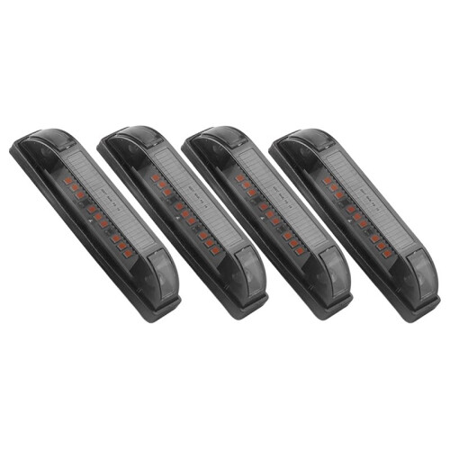 Kit de Luzes de Posição Dianteiras de LED Âmbar Fumê de 4 Polegadas, 12V, Seladas, com 9 LEDs, para Caminhonetes, Trailers e Barcos. 1