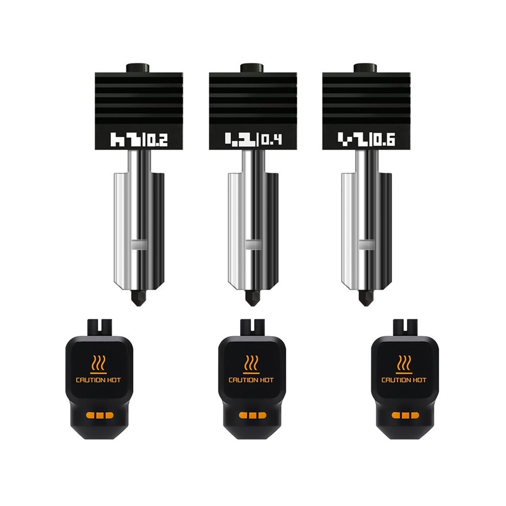 3Pack 0.2/0.4/0.6Mm Hotend For Bambu P2s/H2s/H2d/A1/A1 Nozzle Print Hot End Kit Hardened Steel Nozzle Hotend 6033495065616