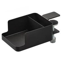 Black Desk Cup Holder with Clamp, Anti-Spill Design for Desktop Storage,Desktop Storage