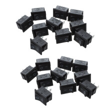 20 Stueck SPST 2 Pin Wippschalter AC 125V 10A 250V 6A - Schwarz
