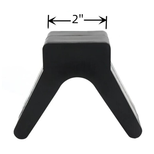 2 Pcs 2-Inch V Stop Roller Boat Trailer Rubber Stop V-Block Black for Yachts and Kayaks 1