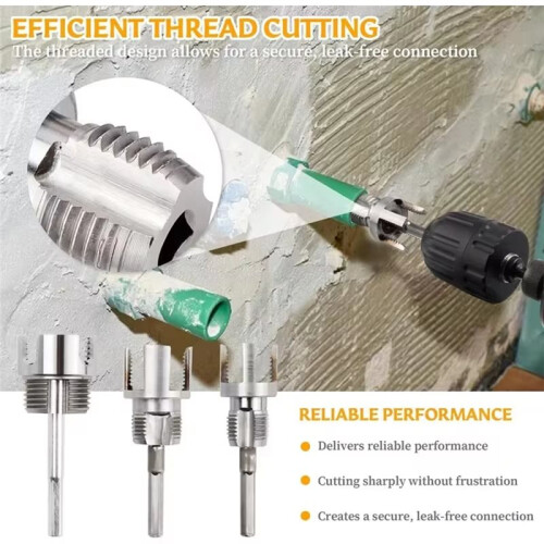 Pipe Threading Tool PVC Pipe Threading Cutter Water Pipe Internal External Thread Tapping Tool Electric Drill 1