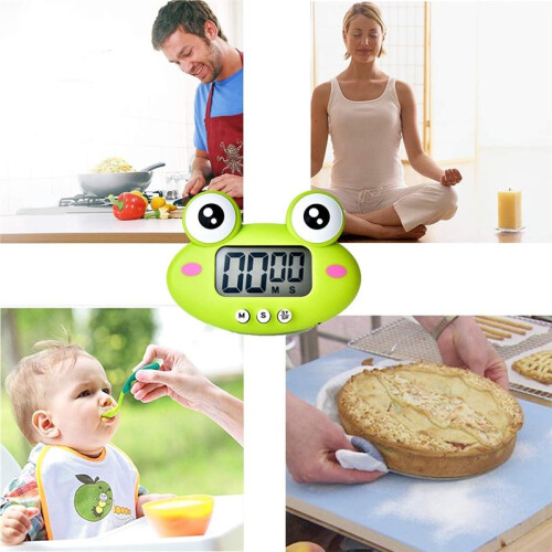 Kitchen Timer Cute Cartoon Animal Countdown Timer Digital Magnetic LCD Large-Screen Visual Clock Alert for Cooking Sport 1