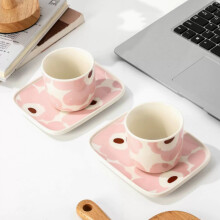 Tasse à thé en céramique à motif floral nordique : Mug artistique aux couleurs vives et aux motifs de coquelicots. Verre à boire minim