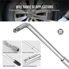 1/2'' L-TYPE Telescopic Tire Wrench Socket Wrench Motorcycle Tool Extendable Car Wheel Brace Wrench Hand Tool