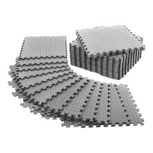 12 Pack 12 X 12 Inch Floor Exercise Mat for Home Gym or Floor Padding for Yoga, Weights Gym Equipment Gray