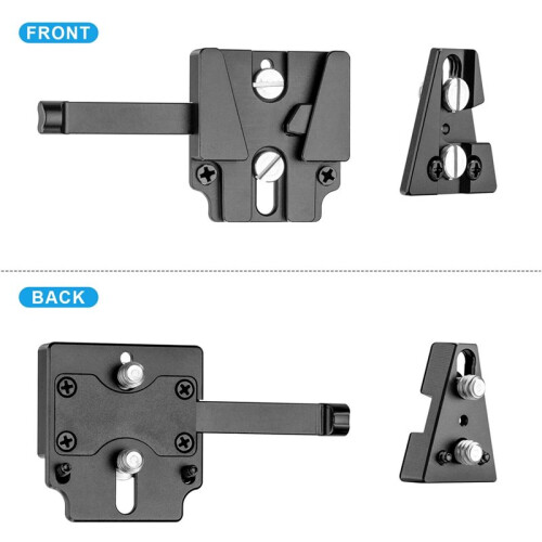 New CNC Aluminum V-Mount Base Station Quick Release Plate Arca-Type V-Lock Triangle Block Mount Plate B 1
