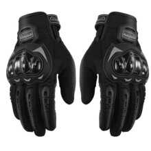 Guantes de moto HAKSTAR – Negros, compatibles con pantallas táctiles, aptos para deportes al aire libre – Motocross M