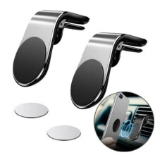 Tikawi x2 Universelle magnetische Auto-Handyhalterung (Samsung / iPhone / usw.) Lüftungsschlitzhalterung - Schwarze tragbare Halterung
