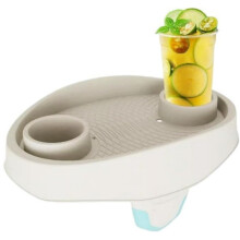 Whirlpool bijzettafel en spablad, antislip drankhouder, opbergorganizer voor in bad voor ontspanning, wit (A)