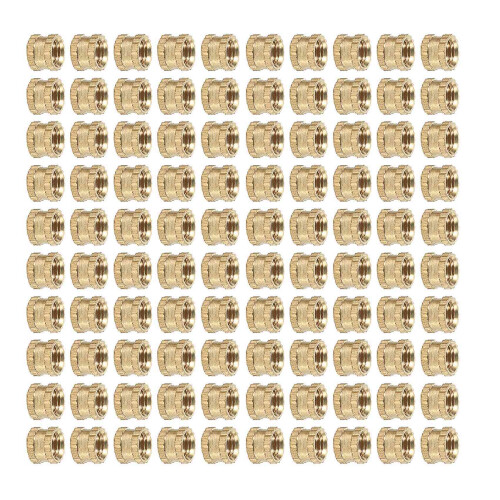 M3 x 3mm Female Thread Brass Knurled Threaded Insert Embedment Nuts 200PCS 1