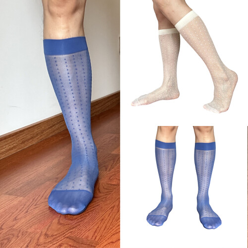Chaussettes transparentes pour hommes, Construction-Noir 2