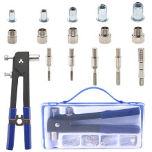 Set Blindklinknagelmoeren voor Zwaar Gebruik, Klinknageltang, Handklinknageltang, Klinknageltang met Schroefdraad, Assortiment Klinknagelgereedschap