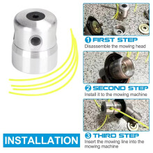 Aluminum Grass Trimmer with 4 Lines Brush Lawn Mower Accessories for Strimmer Replacement