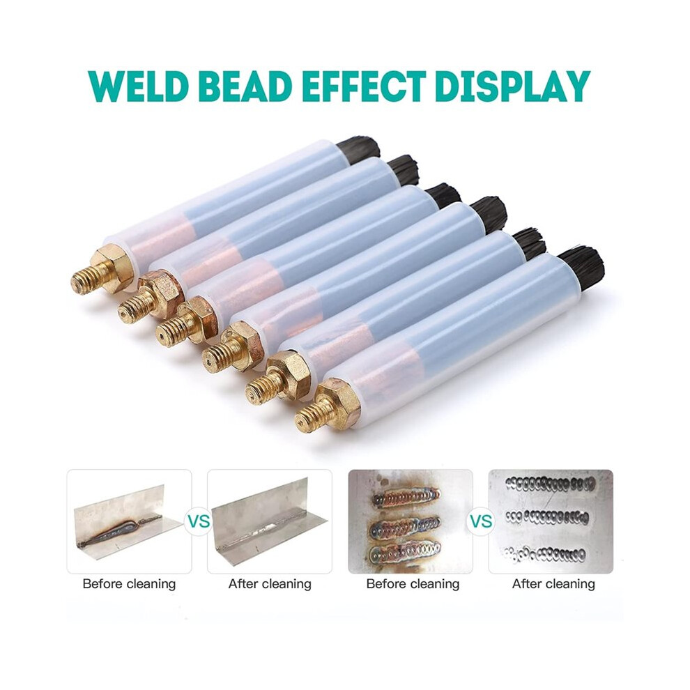 6Pcs Weld Bead Cleaning Brush, Copper Weld Brush For Welding Bead Seam Polishing Machine M6 Type 6033687913626
