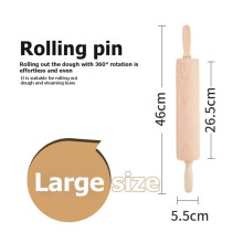 Premium Wooden Rolling Pin 16.5 Inches Ideal for Baking Pizza, Pasta, Cookies, and More Ergonomic Design A