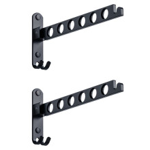 Opvouwbare Kapstokhaken, Wandkapstok Wandhaken Opvouwbare Haken voor Balkon Badkamer Wasruimte (Zwart, 2 Stuk)